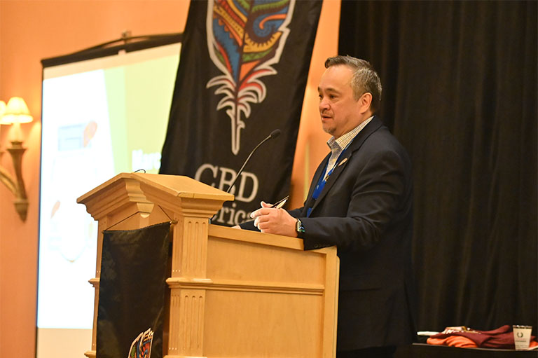 Marc Sayler speaking at the conference